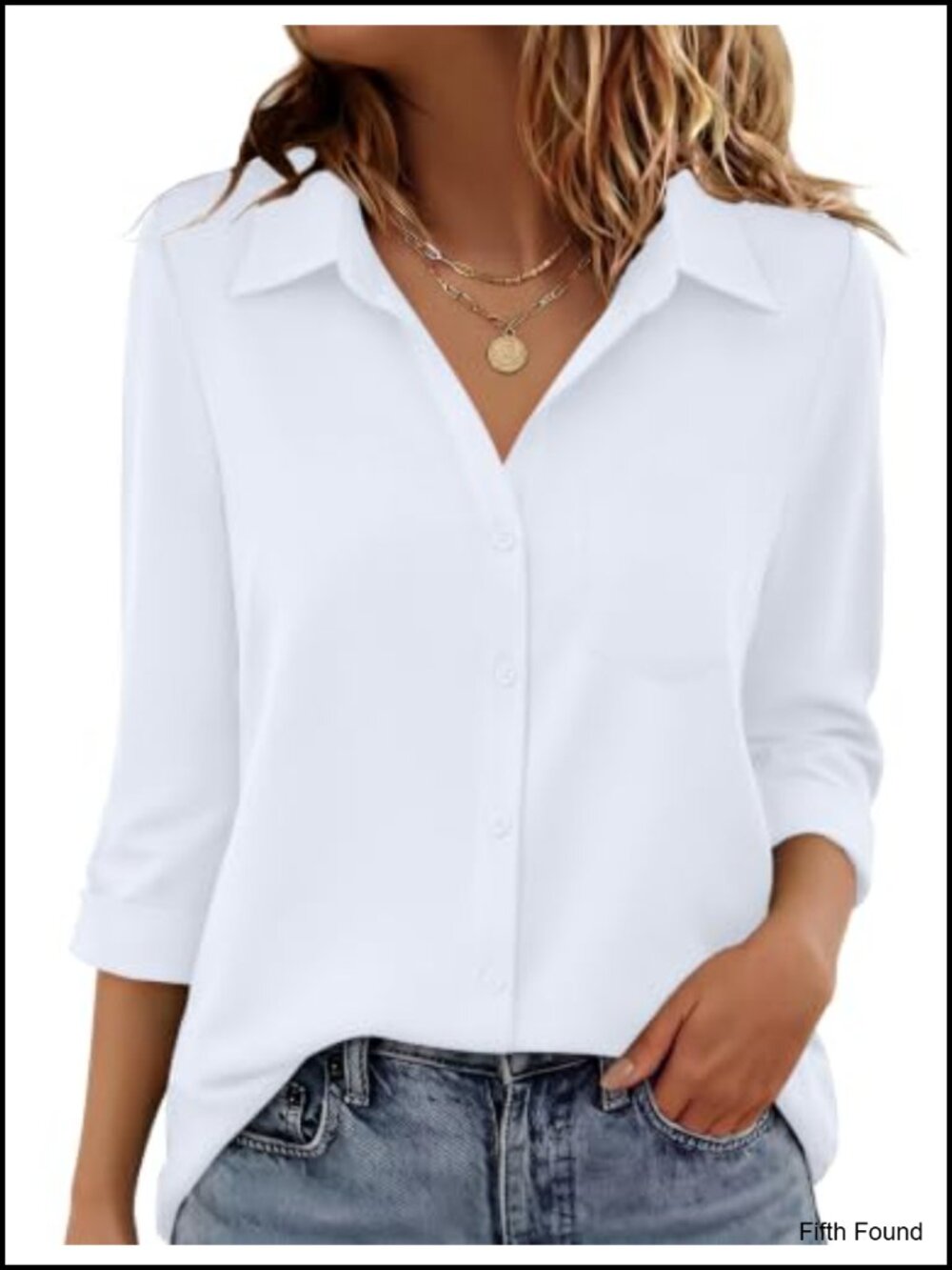 Women's Button Down Shirt Long Sleeve Work Blouse